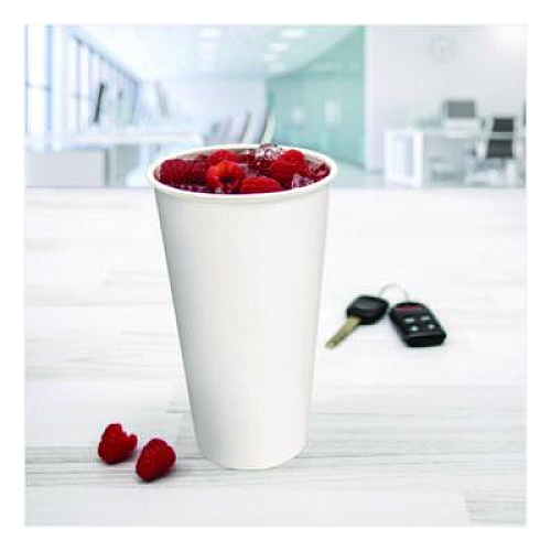SOLO Double Sided Poly (DSP) Paper Cold Cups, 28 oz to 32 oz, White, 40 Cups/Sleeve, 12 Sleeves/Carton (RNP32P2050)