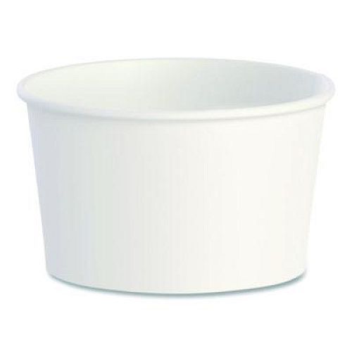 SOLO Double Poly Paper Food Containers, 5 oz, 3.38" Diameter x 2.01"h, White, Paper, 1,000/Carton (S605T02050)