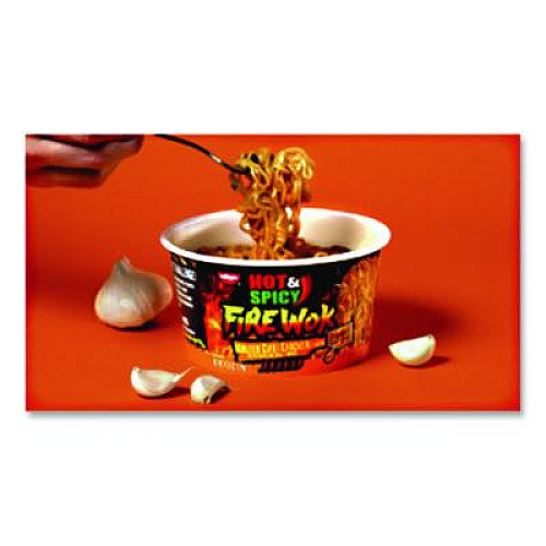 Nissin Hot and Spicy Fire Wok Molten Chili Chicken, 4.37 oz Bowl, 6/Carton (NIS19503)