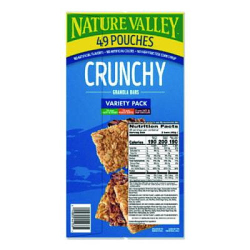 Nature Valley Granola Bars, Assorted Crunchy Bars, 1.5 oz Pouch, 2 Bars/Pouch, 49 Packs/Box (GEM44136)