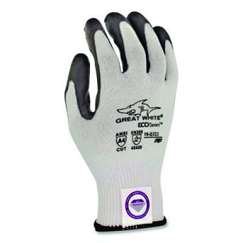 PIP Great White 3GX Seamless Knit Dyneema Diamond Blended Gloves, EN388: 4542, Medium, White/Gray, Pair (19D322M)