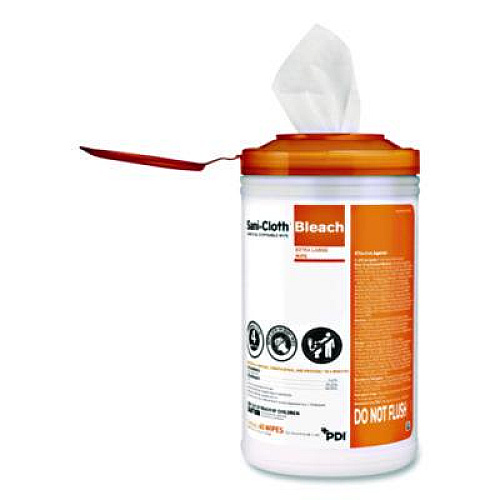 Sani Professional Sani-Cloth Bleach Germicidal Disposable Wipes, 1-Ply, 7.5 x 15, Unscented, White, 65/Pack (P25784)