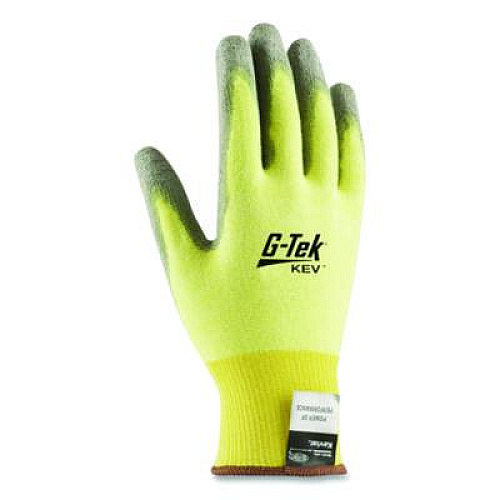 PIP G-Tek KEV Cut-Resistant Seamless-Knit Gloves, EN388: 4231, Large (Size 9), Yellow/Gray, 12 Pairs (09K1250L)