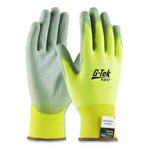 PIP G-Tek KEV Cut-Resistant Seamless-Knit Gloves, EN388: 4231, Medium (Size 8), Yellow/Gray, 12 Pairs (09K1250M)