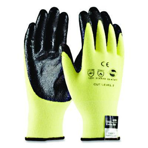 G-Tek KEV Seamless Knit Kevlar Gloves, EN388: 3X21B, X-Large, Yellow/Black, 12 Pairs (09K1450XL)