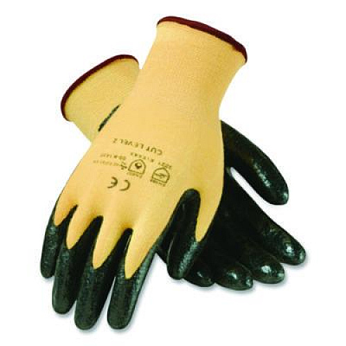 G-Tek KEV Seamless Knit Kevlar Gloves, EN388: 3X21B, X-Large, Yellow/Black, 12 Pairs (09K1450XL)