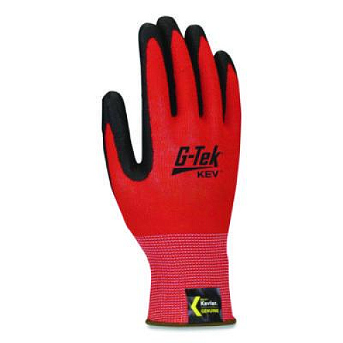 G-Tek KEV Hi-Vis Seamless Knit Kevlar Gloves, EN388: 4X31, X-Large, Red/Black, Pair (09K1640XL)
