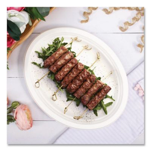 Dart Compostable Molded Fiber Dinnerware, ProPlanet Seal, Platter, 12" Diameter, Natural, 500/Carton (12FBRPLR1)