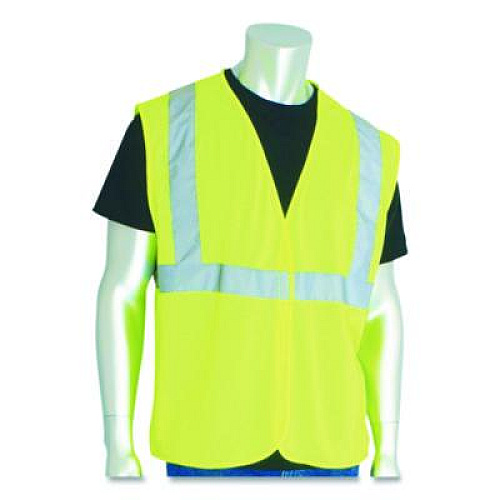 PIP ANSI Class 2 Hook and Loop Safety Vest, 2X-Large, Hi-Viz Lime Yellow (302MVGLY2X)