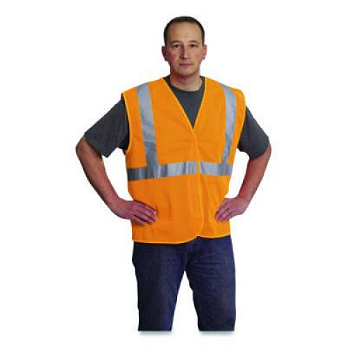 PIP ANSI Class 2 Hook and Loop Safety Vest, Large, Hi-Viz Orange (302MVGORL)