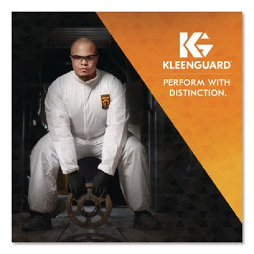 KleenGuard KGA35 Liquid and Particle Protection Coveralls, Elastic Wrists and Ankles, 5X-Large, White, 25/Carton (38935)