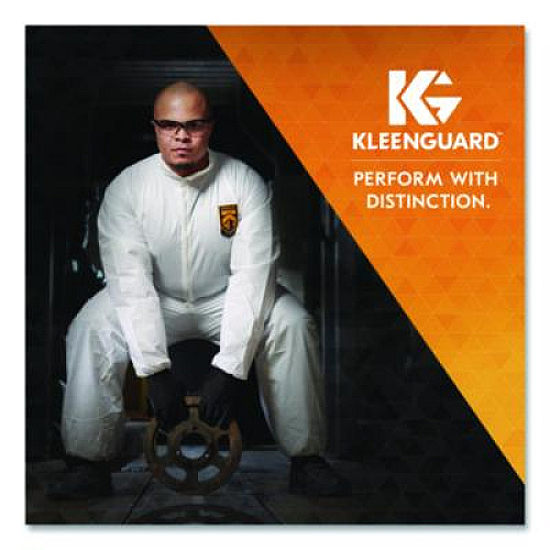 KleenGuard KGA35 Liquid and Particle Protection Coveralls, Elastic Wrists, Ankles and Hood, 4X-Large, White, 25/Carton (38943)