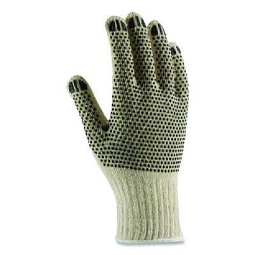 PIP PVC-Dotted Cotton/Polyester Work Gloves, Reversible, Small, Beige/Black, 12 Pairs (36110PDDS)
