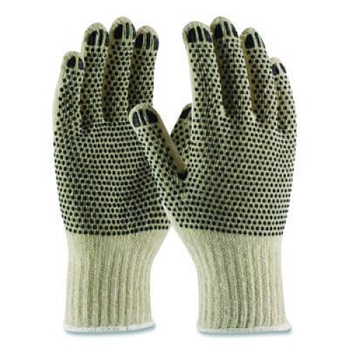 PIP PVC-Dotted Cotton/Polyester Work Gloves, Reversible, Small, Beige/Black, 12 Pairs (36110PDDS)