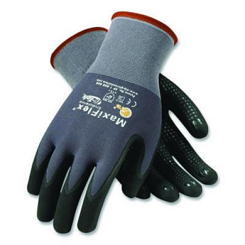 MaxiFlex Ultimate Seamless Knit Nylon Gloves, Nitrile MicroFoam Grip: Palm/Fingers/Knuckles, EN388: 4131, X-Large, Gray, 12 Pairs (34875XL)