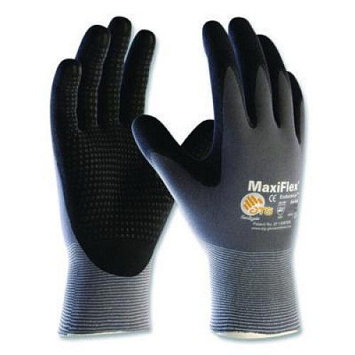 MaxiFlex Ultimate Seamless Knit Nylon Gloves, Nitrile MicroFoam Grip: Palm/Fingers, EN388: 4131, Small, Gray, 12 Pairs (34874S)