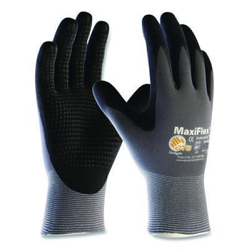 MaxiFlex Ultimate Seamless Knit Nylon Gloves, Nitrile MicroFoam Grip: Palm/Fingers, EN388: 4131, Medium, Gray, 12 Pairs (34874M)