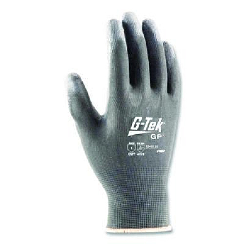 G-Tek GP Polyurethane-Coated Nylon Gloves, EN388: 1111, 10" Long, Small, Gray, 12 Pairs (33G125S)
