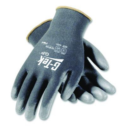G-Tek GP Polyurethane-Coated Nylon Gloves, EN388: 1111, 10" Long, Small, Gray, 12 Pairs (33G125S)