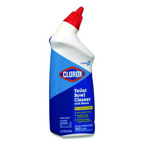 Clorox Pro Toilet Bowl Cleaner with Bleach, Fresh Scent, 24 oz Bottle, 12/Carton (00031CT)
