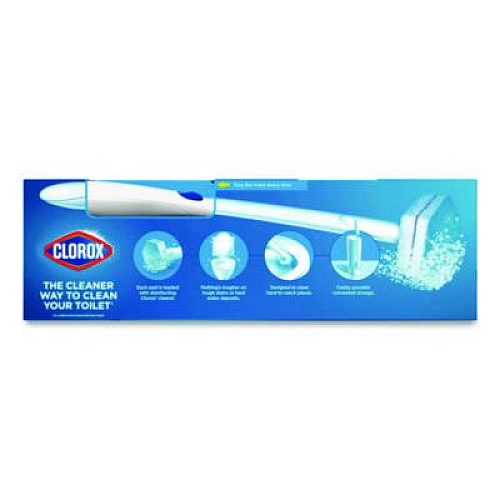 Clorox ToiletWand Disposable Toilet Cleaning System: Handle, Caddy and Refills, White, 6/Carton (03191CT)