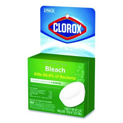 Clorox Ultra Clean Toilet Tablets Bleach, 3.5 oz Tablet, 2/Pack, 6 Packs/Carton (30024CT)