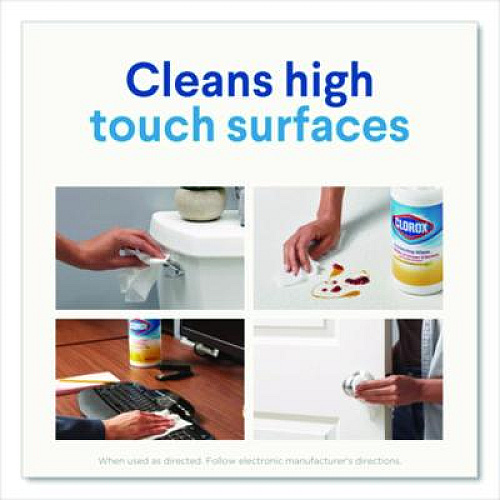 Clorox Disinfecting Wipes, Cleaning Wipes, 1-Ply, 7 x 8, Fresh Scent/Citrus Blend, 35/Canister, 3/Pack, 5 Packs/Carton (30112CT)