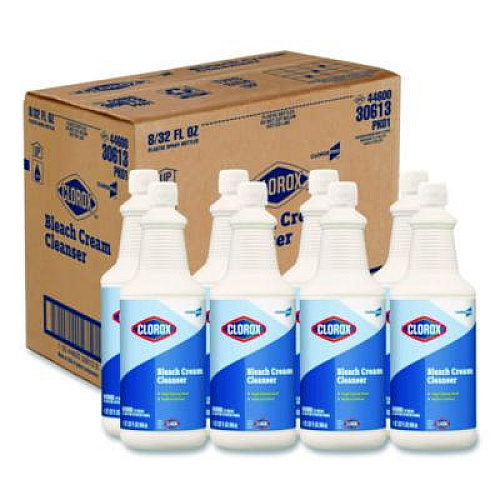 CloroxPro Bleach Cream Cleanser, 32 oz Bottle, 8/Carton (30613)