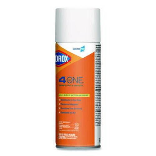 Clorox 4-in-One Disinfectant and Sanitizer, Citrus, 14 oz Aerosol Spray, 12/Carton (31043CT)