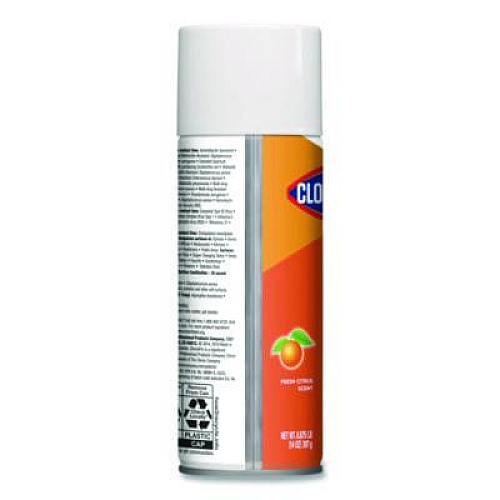 Clorox 4-in-One Disinfectant and Sanitizer, Citrus, 14 oz Aerosol Spray, 12/Carton (31043CT)