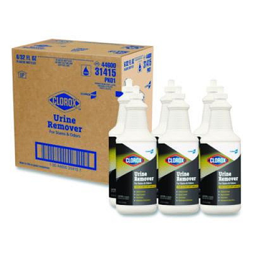 CloroxPro Urine Remover for Stains and Odors, 32 oz Pull top Bottle, 6/Carton (31415)