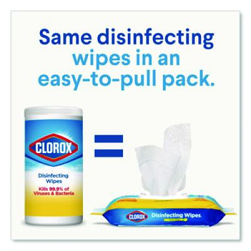 Clorox Disinfecting Cleaning Wipes, Flex Pack, 1-Ply, 8 x 7, Fresh Scent, White, 75 Towels/Box, 6 Boxes/Carton (31430CT)