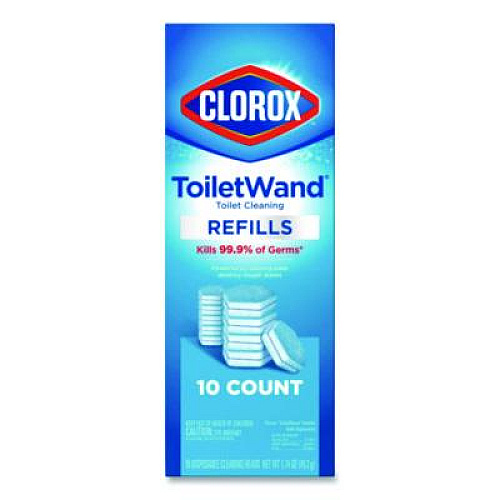 Clorox ToiletWand Toilet Cleaning Refills, Toilet Cleaning Scrubbing Pads, Blue/White, 10/Pack, 6 Packs/Carton (31620)