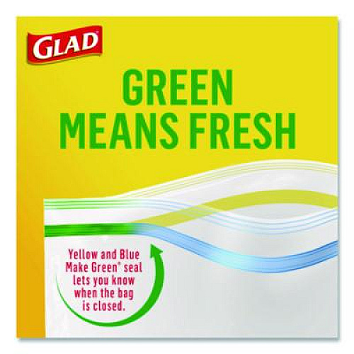 Glad Zipper Food Storage Plastic Bags, Gallon Size, 10.75 x 10.19, Clear, 20 Bags/Box, 12 Boxes/Carton (55050)