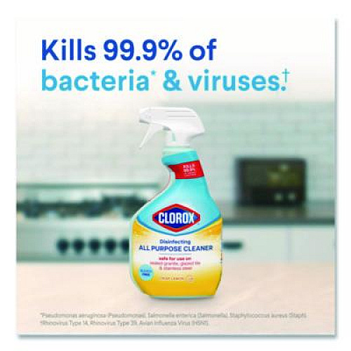 Clorox Disinfecting All Purpose Cleaner Spray, Crisp Lemon Scent, 32 oz Bottle, 9/Carton (60044CT)