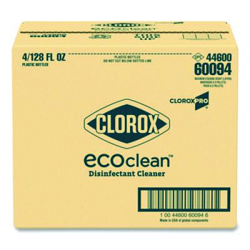 Clorox Pro EcoClean Disinfecting Cleaner, Unscented, 128 oz Refill Bottle, 4/Carton (60094CT)