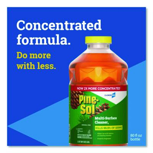 Pine-Sol CloroxPro Multi-Surface Cleaner Disinfectant Concentrated, Original Pine Scent, 80 oz Bottle, 3/Carton (60606CT)
