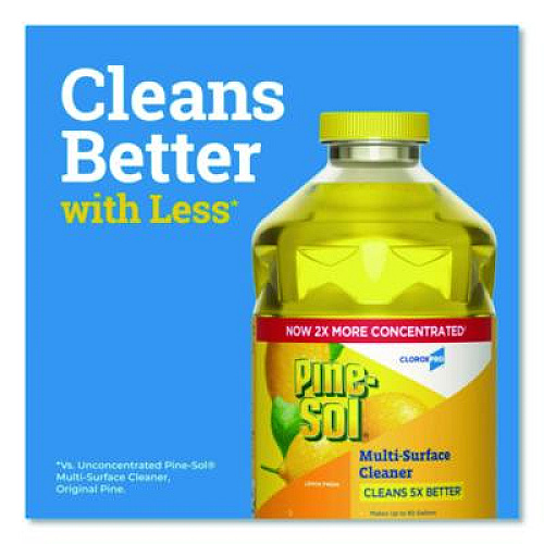 Pine-Sol CloroxPro Multi-Surface Cleaner Concentrated, Lemon Fresh Scent, 80 oz Bottle, 3/Carton (60607CT)