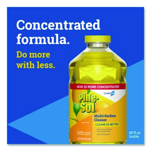 Pine-Sol CloroxPro Multi-Surface Cleaner Concentrated, Lemon Fresh Scent, 80 oz Bottle (60607EA)