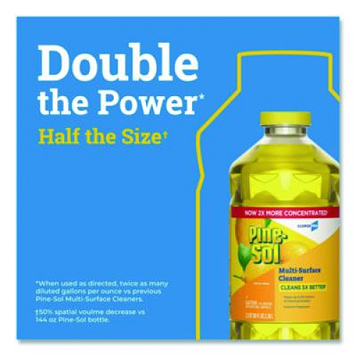 Pine-Sol CloroxPro Multi-Surface Cleaner Concentrated, Lemon Fresh Scent, 80 oz Bottle (60607EA)
