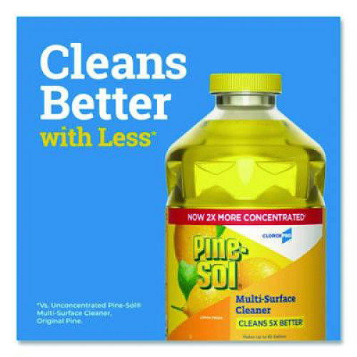 Pine-Sol CloroxPro Multi-Surface Cleaner Concentrated, Lemon Fresh Scent, 80 oz Bottle (60607EA)