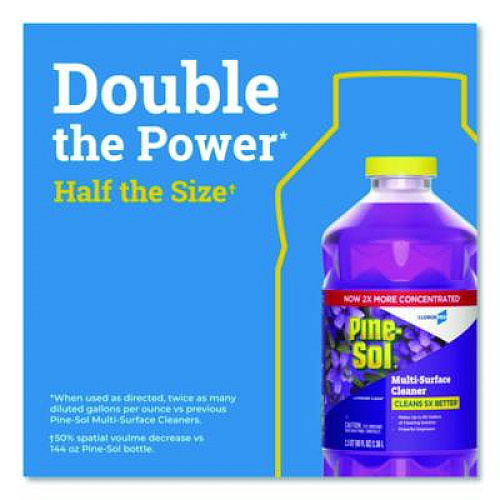 Pine-Sol CloroxPro Multi-Surface Cleaner Concentrated, Lavender Clean Scent, 80 oz Bottle, 3/Carton (60608CT)