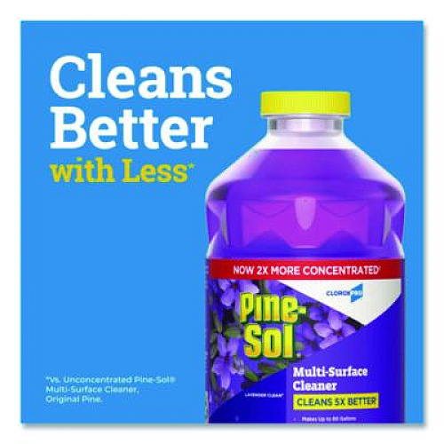 Pine-Sol CloroxPro Multi-Surface Cleaner Concentrated, Lavender Clean Scent, 80 oz Bottle, 3/Carton (60608CT)