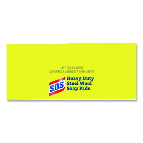 S.O.S. Steel Wool Soap Pads, 2.4 x 3, Steel, 15 Pads/Box, 12 Boxes/Carton (88320CT)