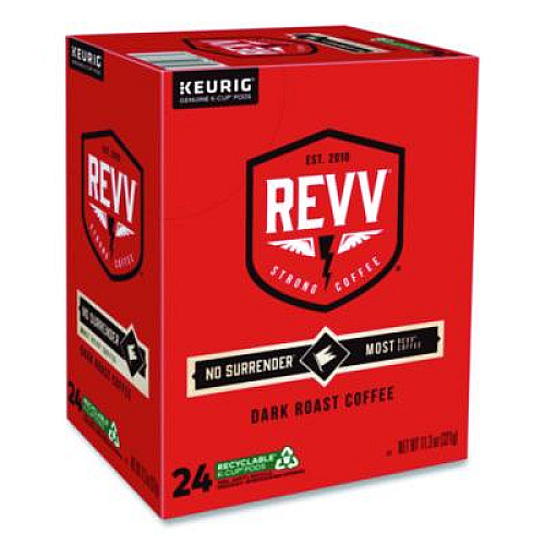 revv NO SURRENDER K-Cup, Dark Roast, K-Cup, 24/Box (6873)