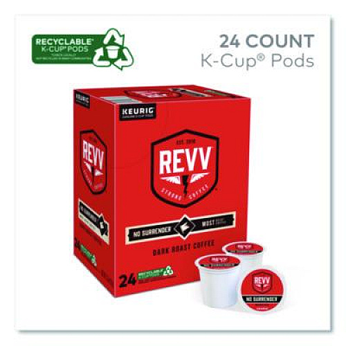 revv NO SURRENDER K-Cup, Dark Roast, K-Cup, 24/Box (6873)