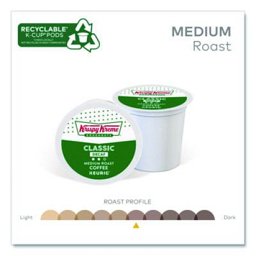 Krispy Kreme Doughnuts Classic Decaf Coffee K-Cups, Medium Roast, 24/Box (6111)