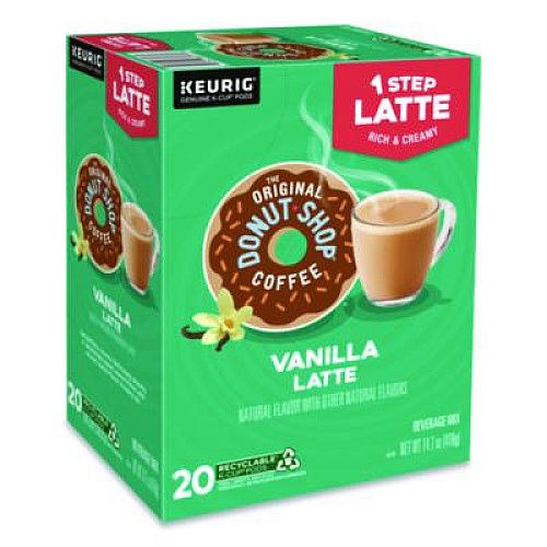 The Original Donut Shop Vanilla One Step Latte K-Cup, 20/Box (8177)