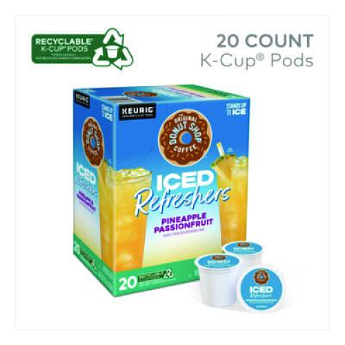 The Original Donut Shop ICED Refreshers K-Cup Pods, Pineapple Passion Fruit, 20/Box (0236)