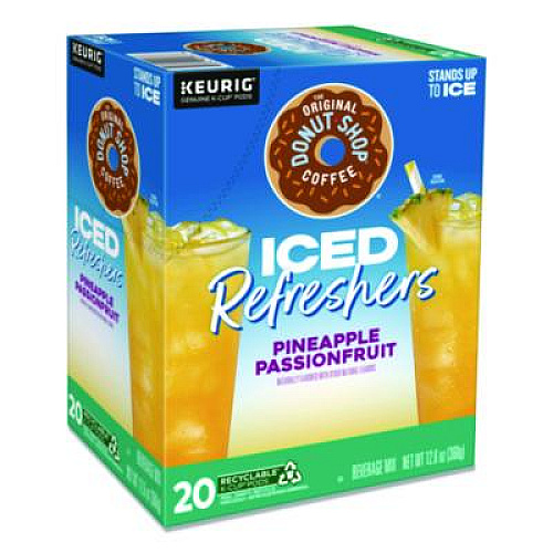 The Original Donut Shop ICED Refreshers K-Cup Pods, Pineapple Passion Fruit, 20/Box (0236)
